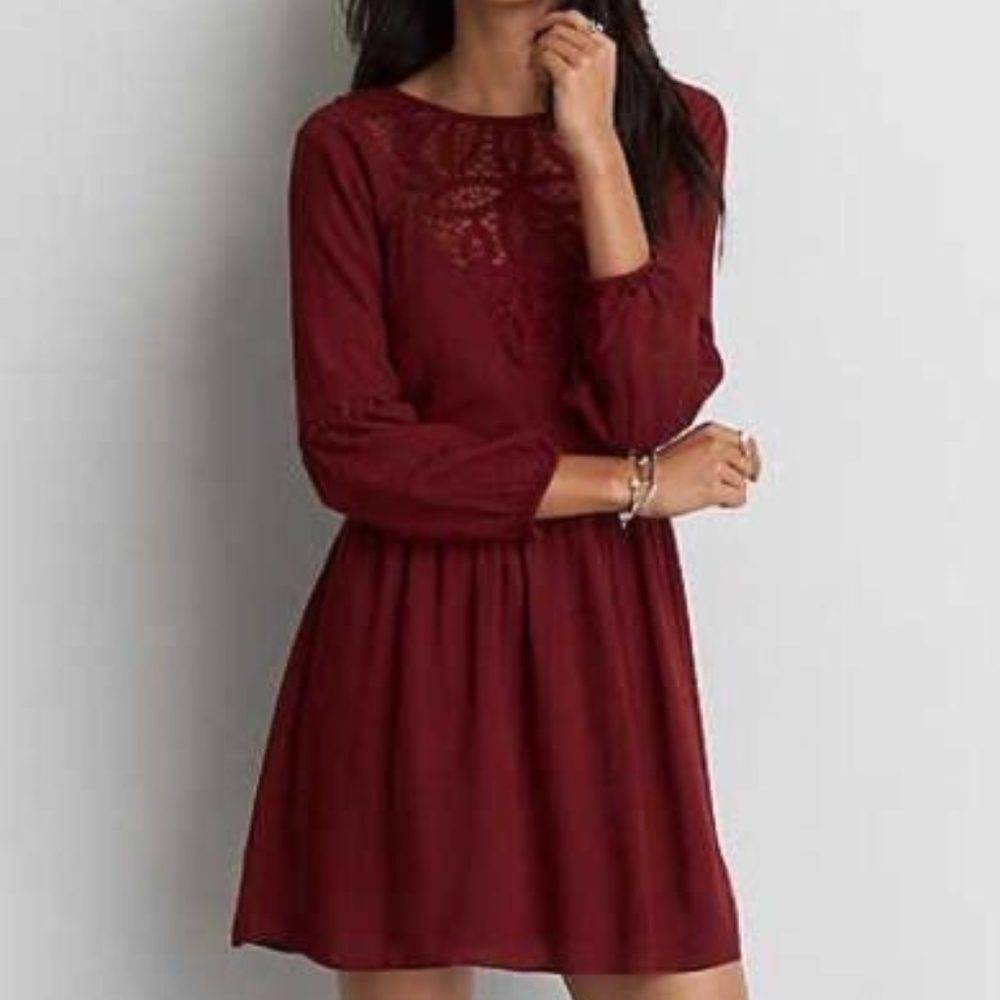 Dark Red/Wine/Burgundy Midi Dress